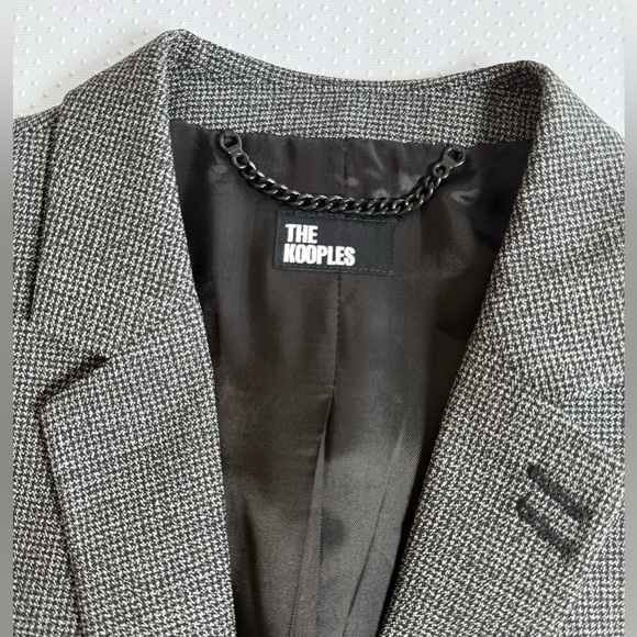 NWT The Kooples Gray Checkered Mens Blazer. Size FR 44, US XS - Picture 6 of 14